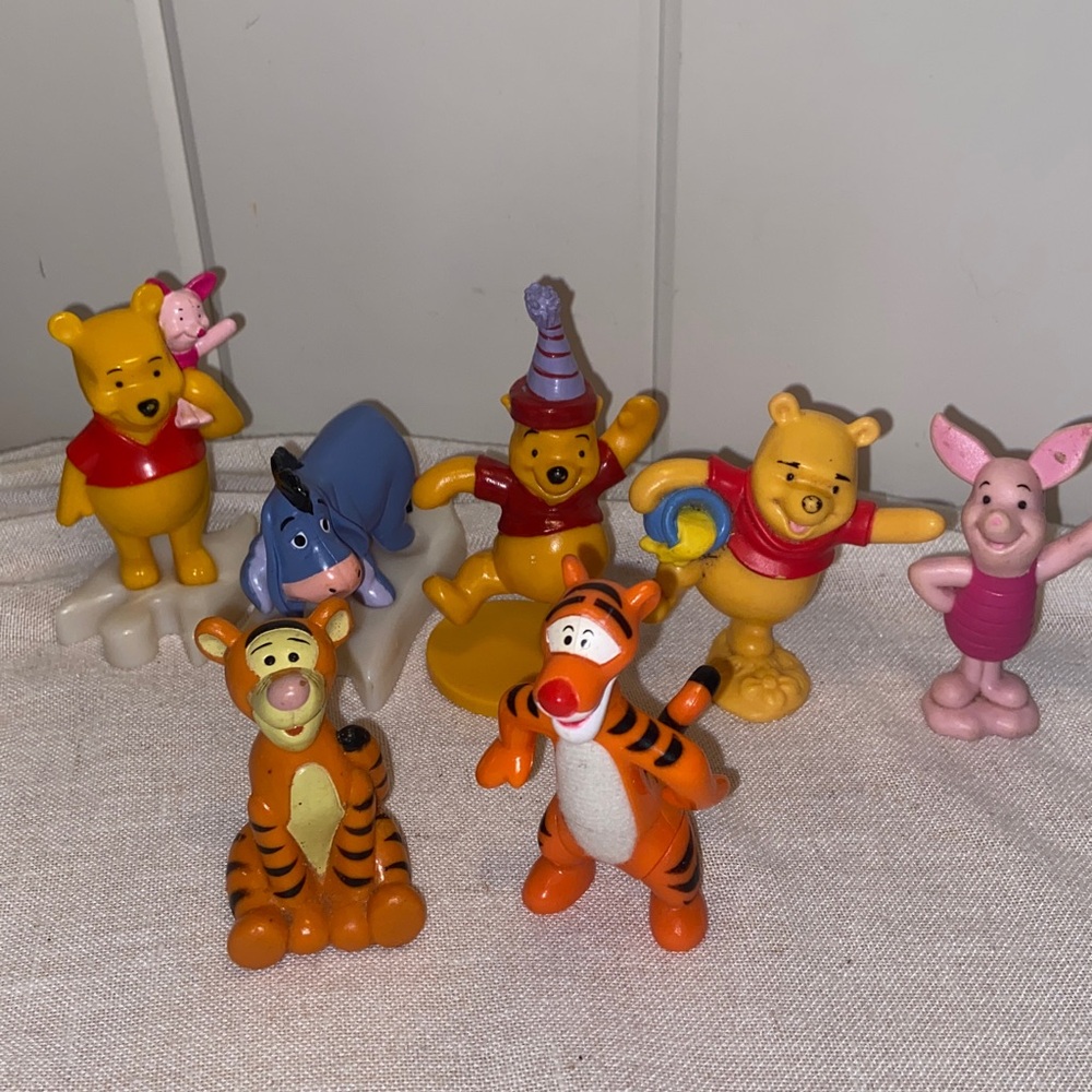 90s Winnie the Pooh and Friends 7 Figurine LOT vintage Disney Happy Meal toys - Picture 4 of 16